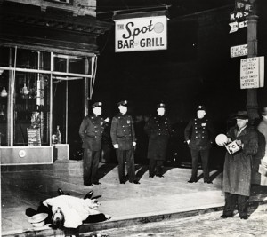 Weegee at work, December 9, 1939. 